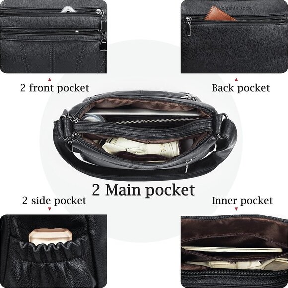 Crossbody Purse for Women Ladies Soft PU Leather Shoulder Bag Medium Roomy Handb - Picture 6 of 6